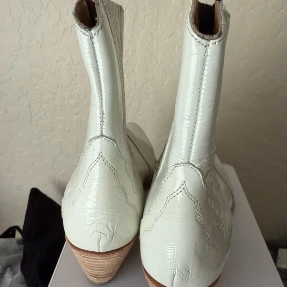 Free People Paten leather Ivory Leather Ankle Boots - Picture 2 of 4